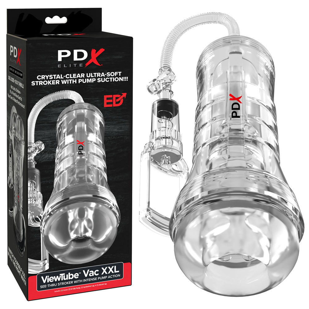 PDX Elite ViewTube Vac XXL Pump Stroker Clear With Suction