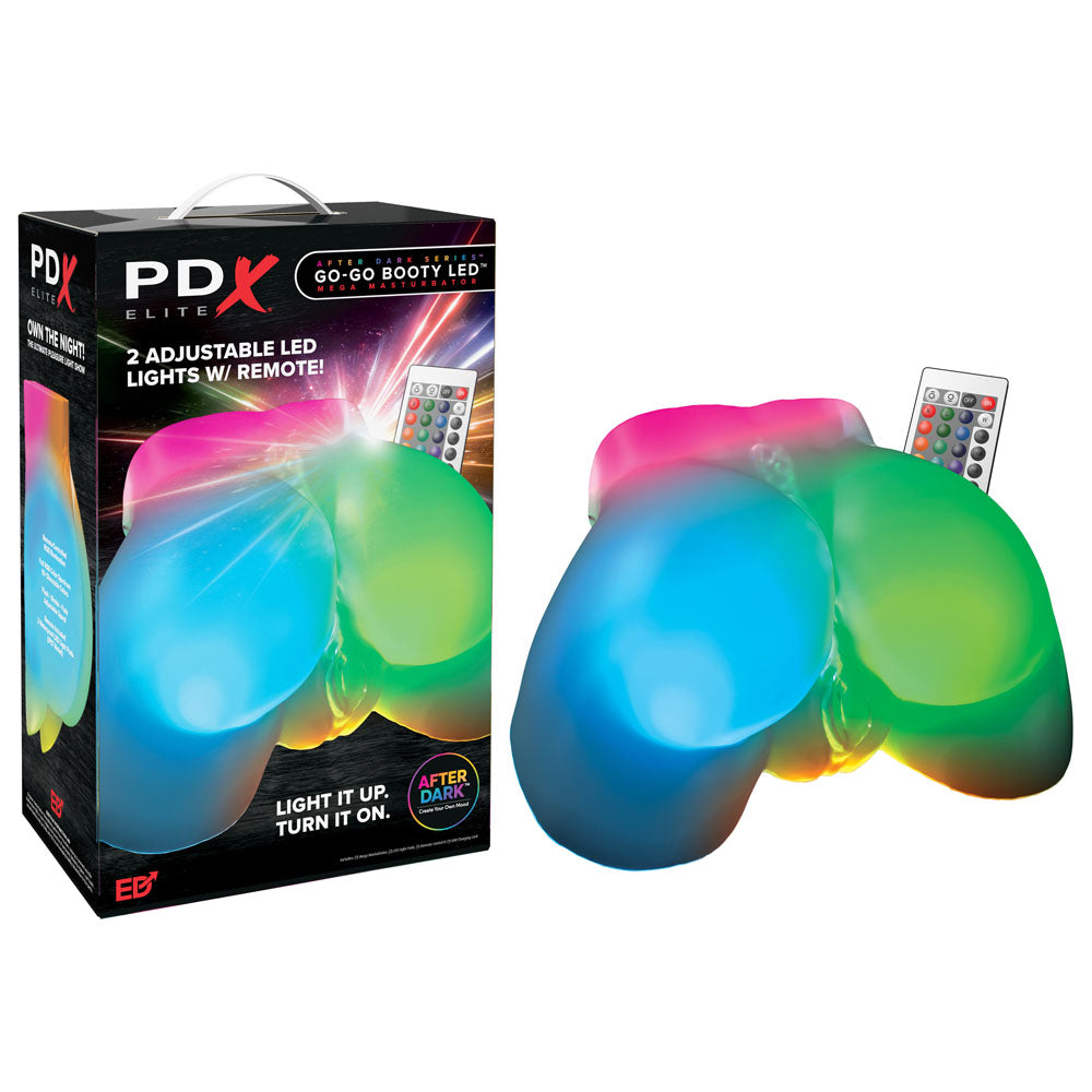 PDX Elite Go Go Booty LED Mega Masturbator Clear With LED Doggy Style