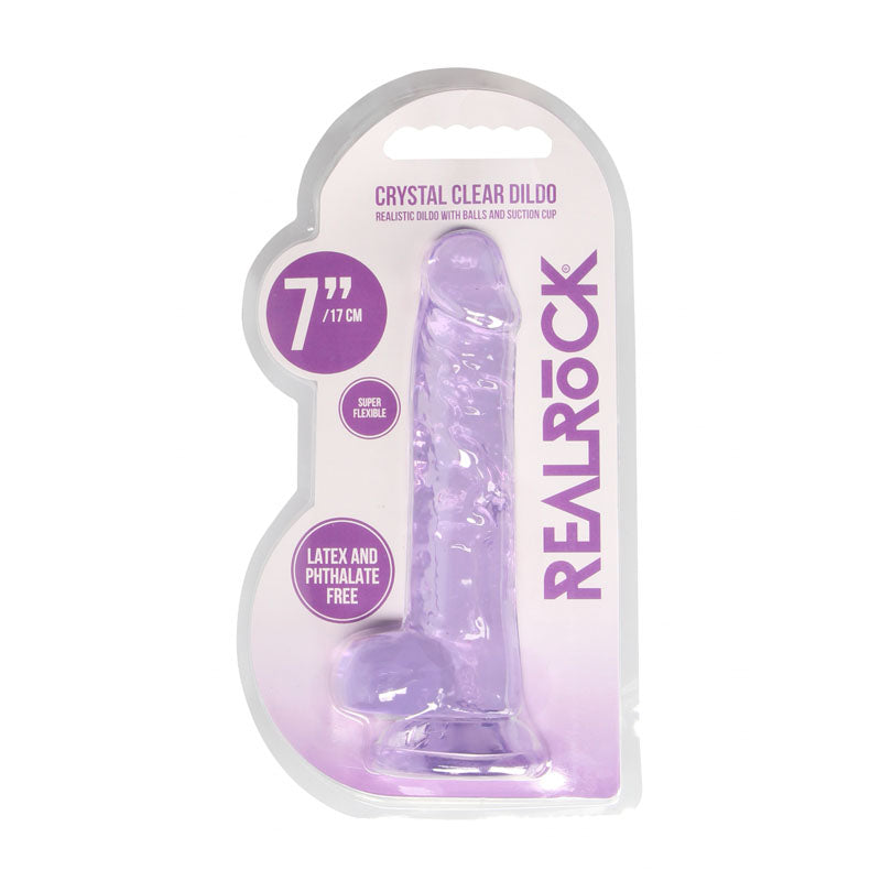 REALROCK 7'' Realistic Dildo With Balls - Purple - Naughty by Nature Adult Store