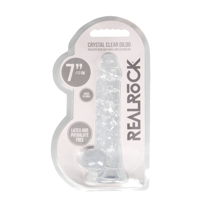 REALROCK 7'' Realistic Dildo With Balls - Clear 17.8 cm Dong - Naughty by Nature Adult Store