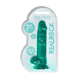 REALROCK 7'' Realistic Dildo With Balls - Turquoise - Naughty by Nature Adult Store