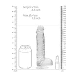 REALROCK 8'' Realistic Dildo With Balls - Clear 20.3 cm Dong - Naughty by Nature Adult Store