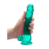 REALROCK 8'' Realistic Dildo With Balls - Turquoise - Naughty by Nature Adult Store