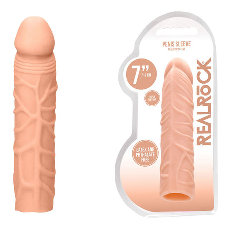 REALROCK 7'' Penis Extender - Flesh 17.8 cm Penis Extension Sleeve - Naughty by Nature Adult Store