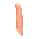 REALROCK 8'' Realistic Penis Extender with Rings - Flesh 20.3 cm Penis Extension Sleeve - Naughty by Nature Adult Store