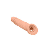 REALROCK 8'' Realistic Penis Extender with Rings - Flesh 20.3 cm Penis Extension Sleeve - Naughty by Nature Adult Store