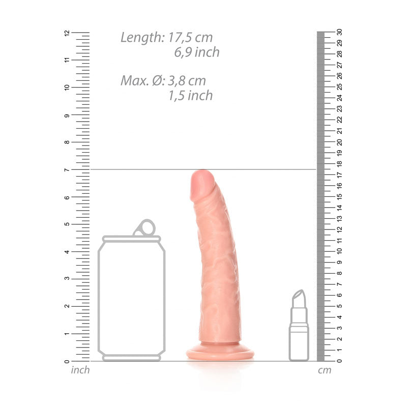 REALROCK Realistic Slim Dildo without Balls - 15.5 cm - Flesh 15.5 cm (6'') Dong - Naughty by Nature Adult Store