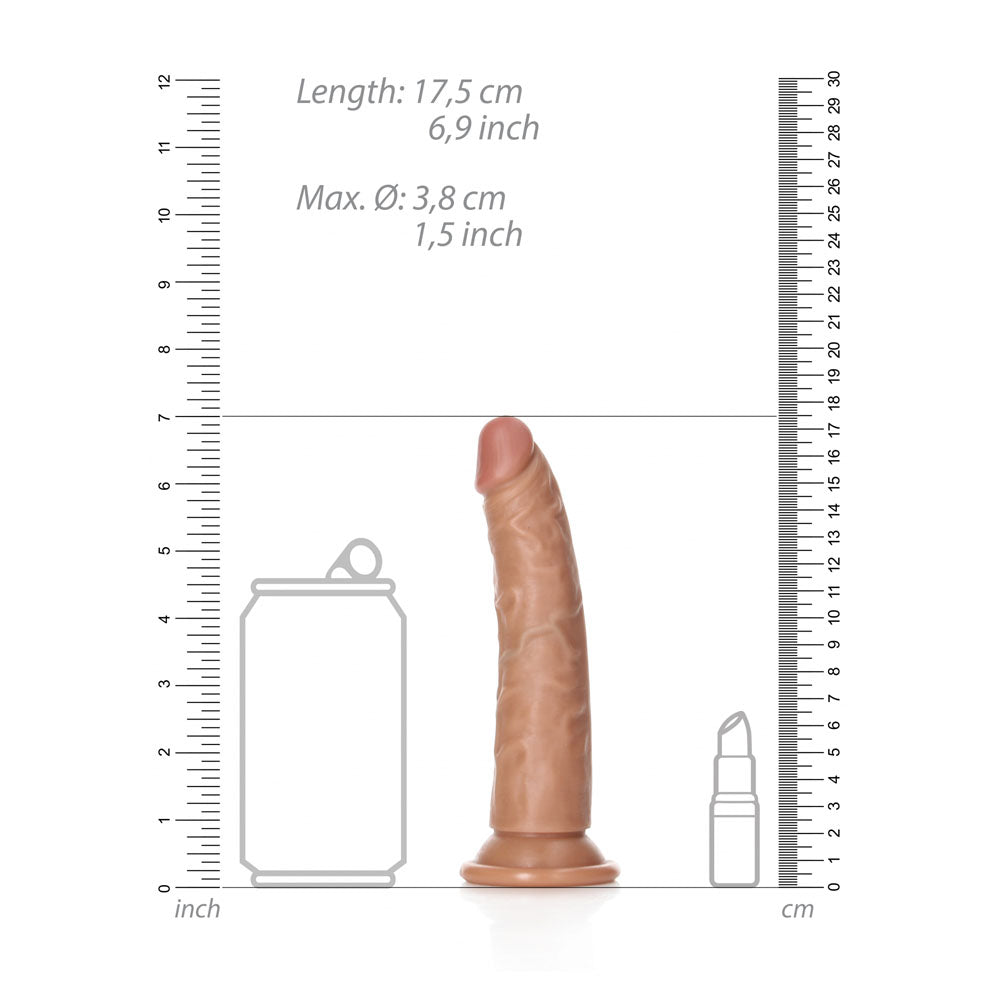 REALROCK Realistic Slim Dildo without Balls - Tan (6'') - Naughty by Nature Adult Store