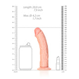 REALROCK Realistic Regular Curved Dildo with Suction Cup - 18 cm - Flesh 18 cm (7'') Dong - Naughty by Nature Adult Store