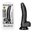REALROCK Realistic Regular Curved Dong with Balls - 18 cm - Black 18 cm (7'') Dong - Naughty by Nature Adult Store