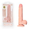 REALROCK Straight Realistic Dildo with Balls - 18 cm - Flesh 18 cm (7'') Dong - Naughty by Nature Adult Store