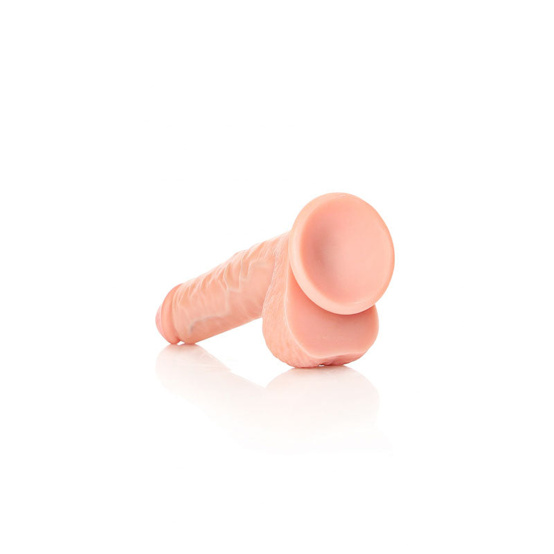 REALROCK Straight Realistic Dildo with Balls - 18 cm - Flesh 18 cm (7'') Dong - Naughty by Nature Adult Store