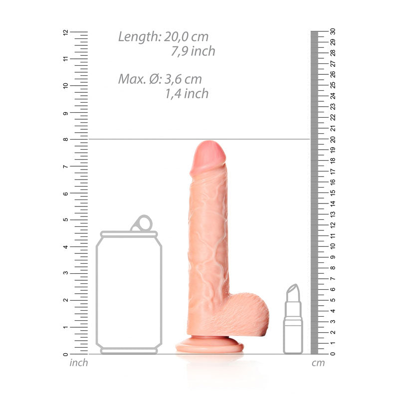 REALROCK Straight Realistic Dildo with Balls - 18 cm - Flesh 18 cm (7'') Dong - Naughty by Nature Adult Store