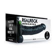 REALROCK Vibrating Hollow Strapon + Balls - 18cm Black - Naughty by Nature Adult Store