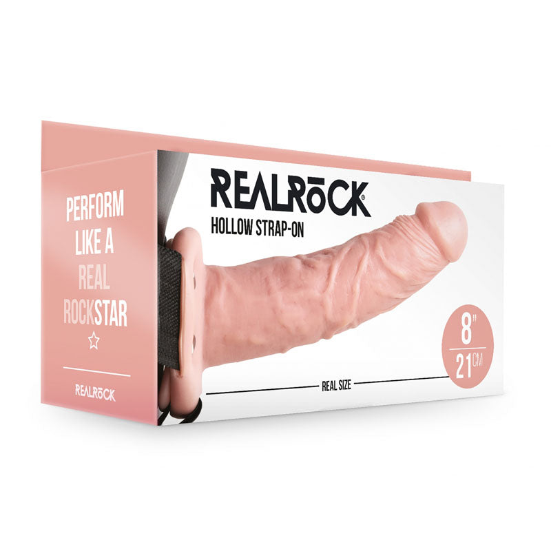 REALROCK Hollow Strap-on- Flesh 20.5 cm - Naughty by Nature Adult Store
