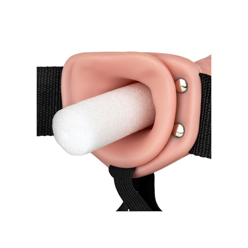 REALROCK Vibrating Hollow Strap-on  - Flesh 20.5 cm - Naughty by Nature Adult Store
