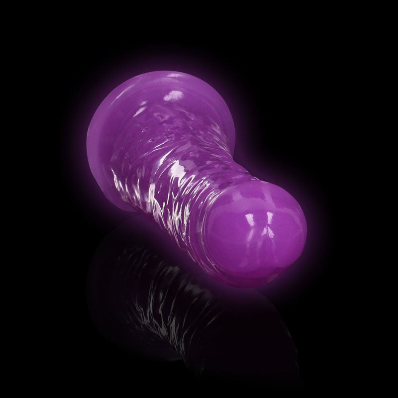 REALROCK 15.5 cm Slim Glow in the Dark Neon - Purple - Naughty by Nature Adult Store