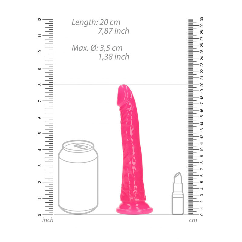 REALROCK 18 cm Slim Glow in the Dark Neon - Pink