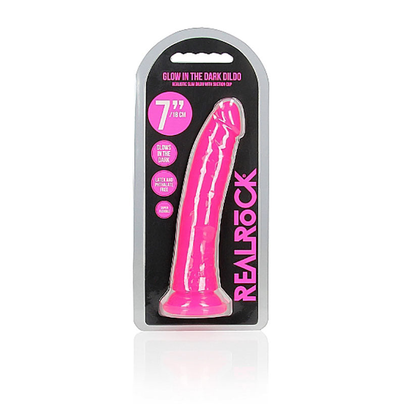 REALROCK 18 cm Slim Glow in the Dark Neon - Pink