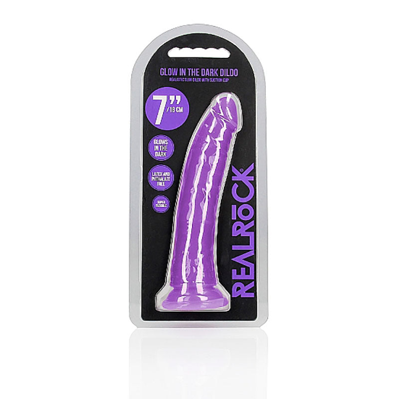 REALROCK 18 cm Slim Glow in the Dark Neon - Purple