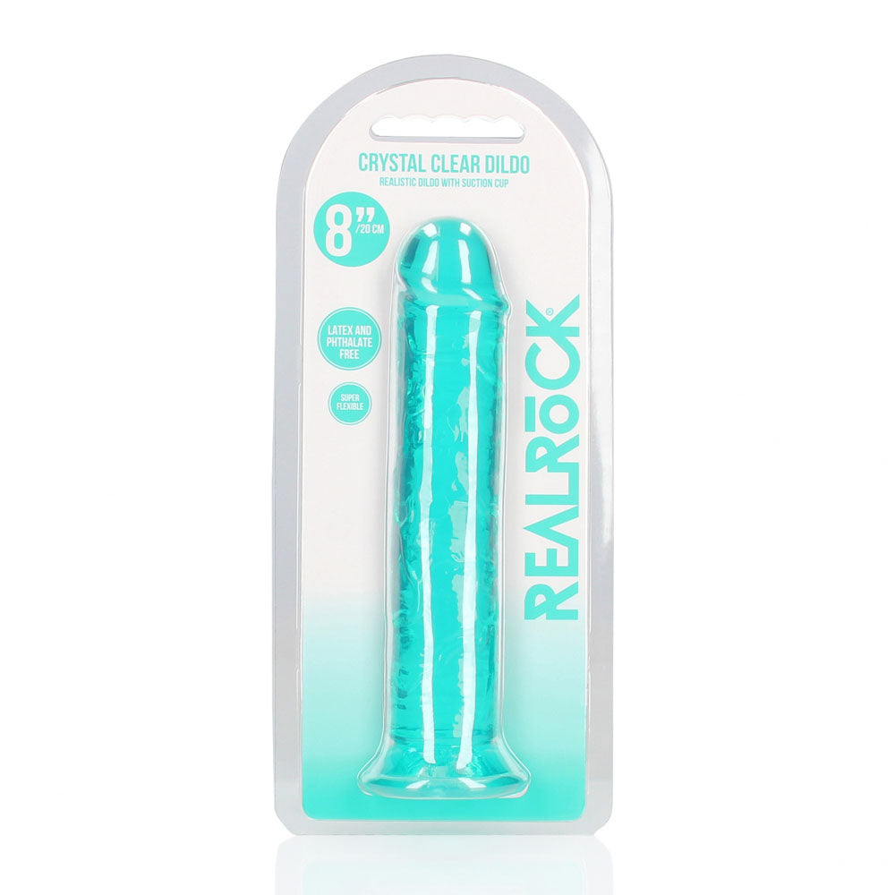 RealRock Straight Dildo Turquoise 8 Inch Dong