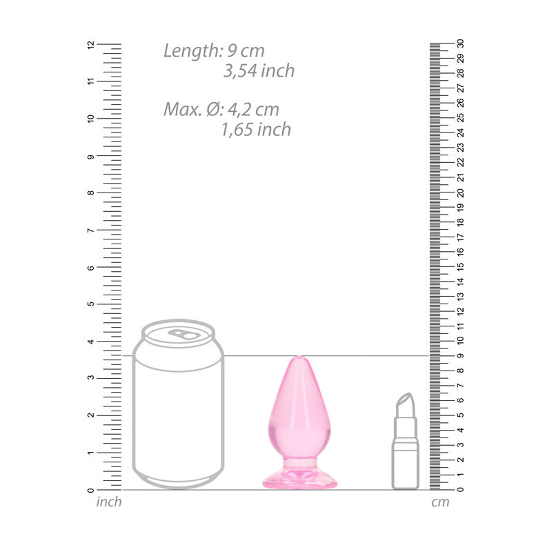 REALROCK 9 cm Anal Plug - Pink - Pink 9 cm (3.5'') Butt Plug - Naughty by Nature Adult Store