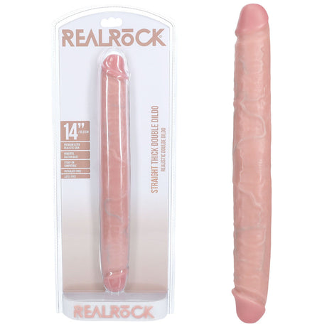 REALROCK 35cm Thick Double Dildo - Flesh - Flesh 35 cm (14'') Thick Double Dong - Naughty by Nature Adult Store