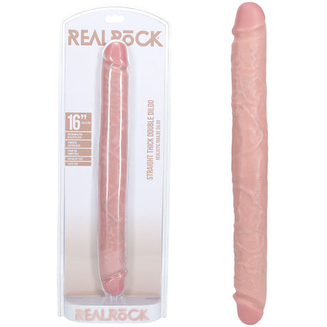 REALROCK 40cm Thick Double Dildo - Flesh - Flesh 40 cm (16'') Thick Double Dong - Naughty by Nature Adult Store