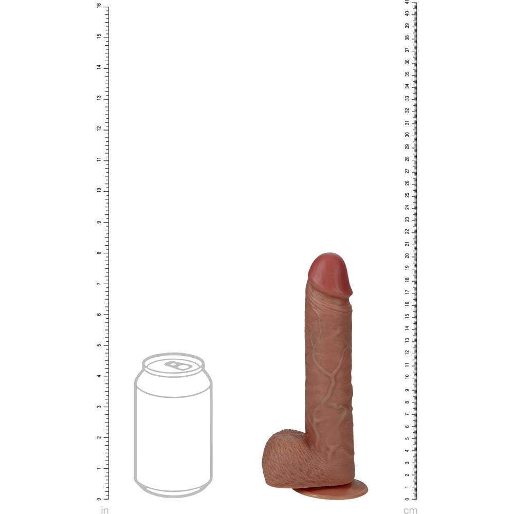 REALROCK 20cm Vibrating + Rotating Cock + Balls - Tan - Naughty by Nature Adult Store