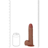 REALROCK 20cm Vibrating + Rotating Cock + Balls - Tan - Naughty by Nature Adult Store