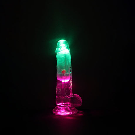 REALROCK 6'' with Balls Wireless Rechargeable LED Vibrating Dong
