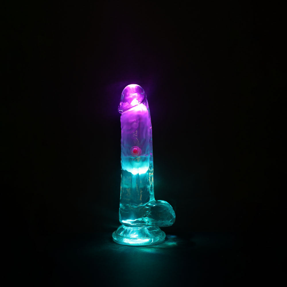 REALROCK 6'' with Balls Wireless Rechargeable LED Vibrating Dong