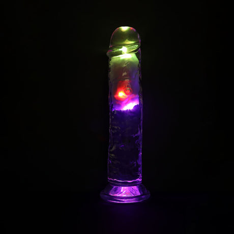 REALROCK 8'' No Balls Wireless Rechargeable LED Vibrating Dong