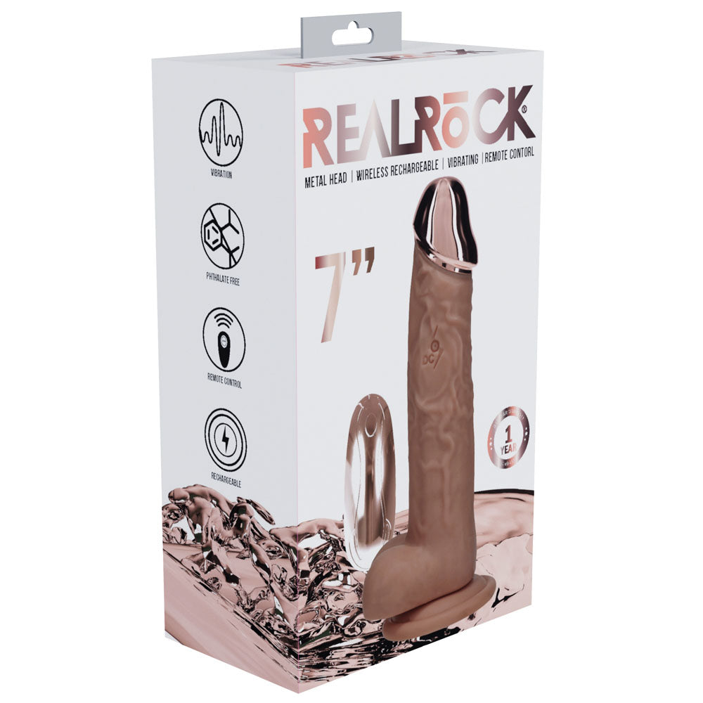 RealRock Metal Head 7" Rechargeable Dildo With Wireless Remote