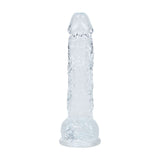 Clear silicone toy with textured design on a white background