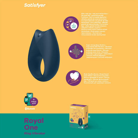 Satisfyer Royal One - App Controlled Vibrating Cock Ring - Naughty by Nature Adult Store