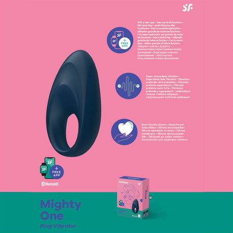 Satisfyer Mighty One - App Controlled Vibrating Cock Ring - Naughty by Nature Adult Store