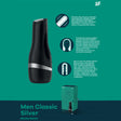Satisfyer Men Classic - Black/Silver Stroker - Naughty by Nature Adult Store