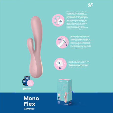 Satisfyer Mono Flex - Mauve App Controlled USB Rechargeable Rabbit Vibrator - Naughty by Nature Adult Store
