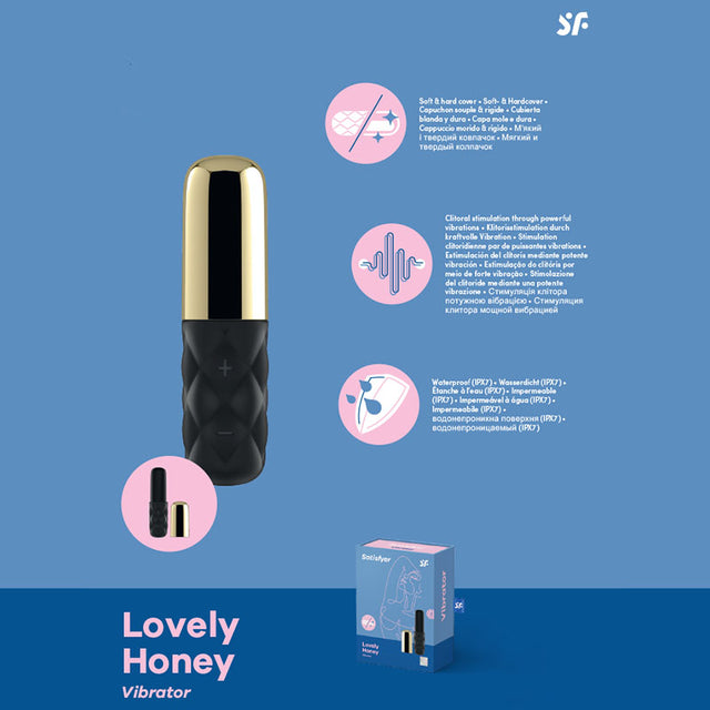 Satisfyer Mini Sparking Darling - Gold/Black USB Rechargeable Mini Vibrator - Naughty by Nature Adult Store