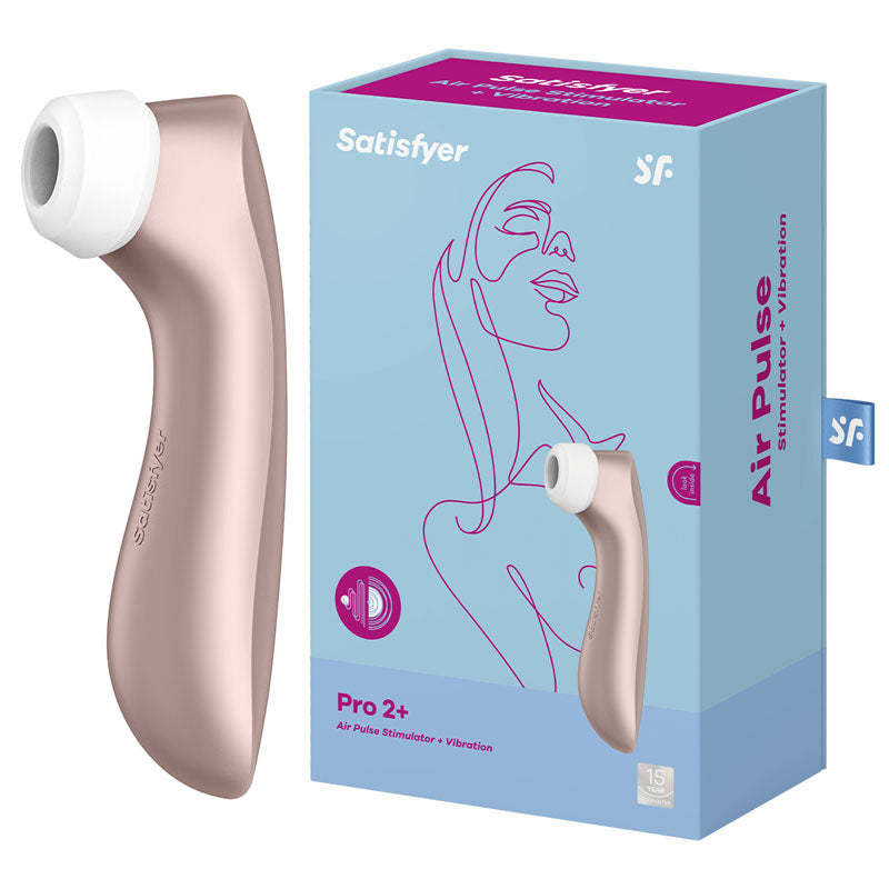 Satisfyer Pro 2+ Rose Gold - Rose Gold Touch-Free USB-Rechargeable Clitoral Stimulator with Vibration - Naughty by Nature Adult Store