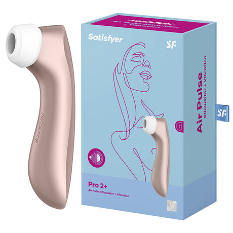 Satisfyer Pro 2+ Rose Gold - Rose Gold Touch-Free USB-Rechargeable Clitoral Stimulator with Vibration - Naughty by Nature Adult Store