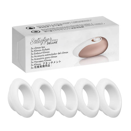 Satisfyer Pro Deluxe Climax Heads - 5 Replacement Silicone Heads for Satisfyer Pro Deluxe - Naughty by Nature Adult Store