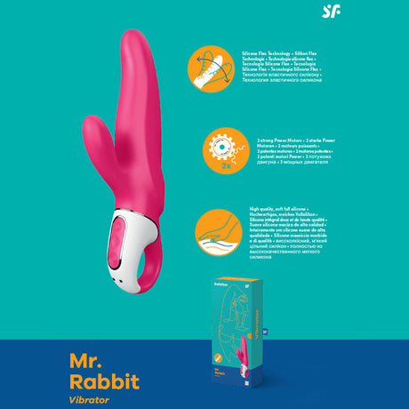 Satisfyer Vibes - Mister Rabbit - Pink USB Rechargeable Rabbit Vibrator - Naughty by Nature Adult Store