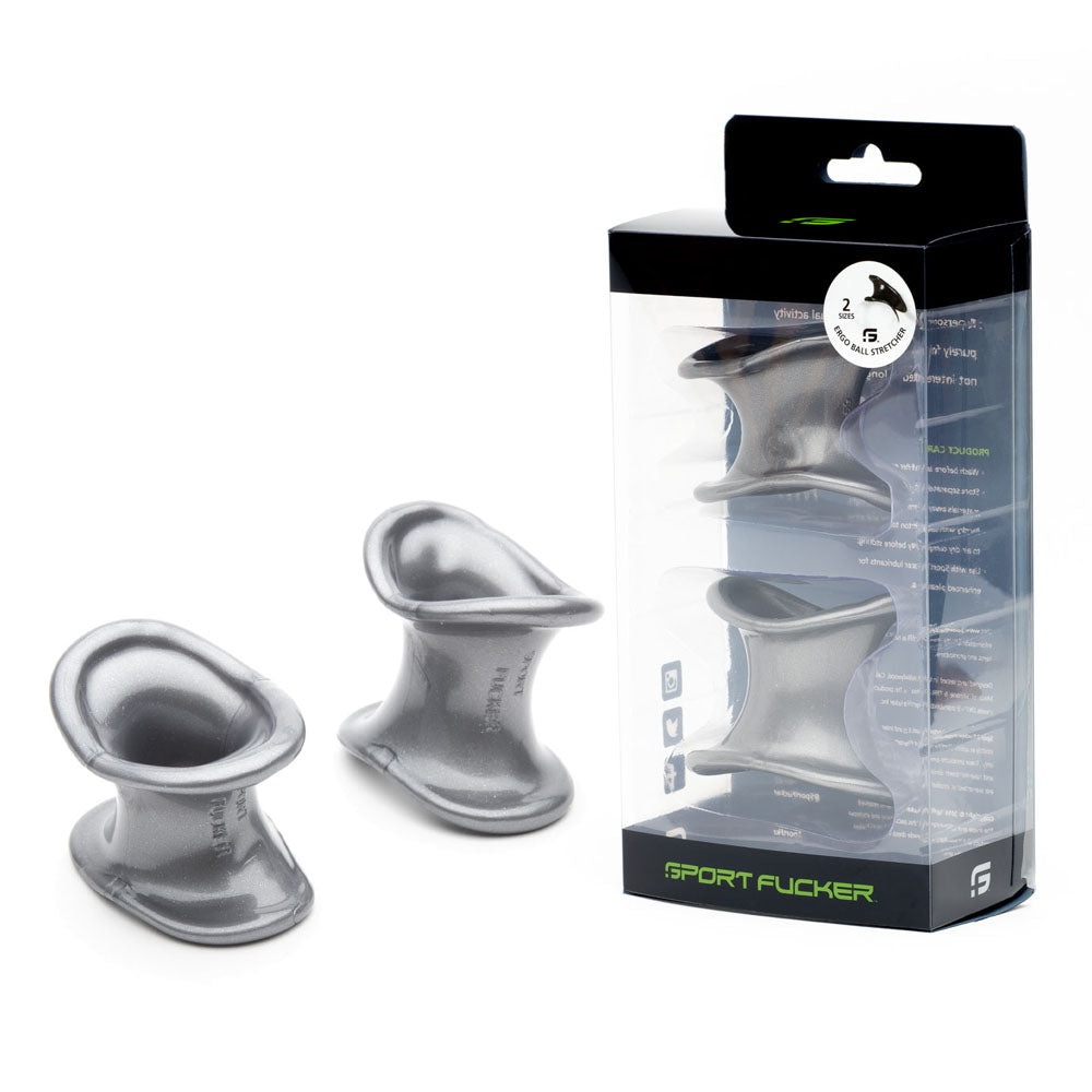 Sport Fucker Ergonomic Ball Stretcher Kit - Grey Ball Stretchers - Set of 2 Sizes - Naughty by Nature Adult Store