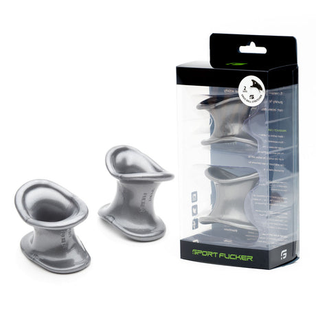 Sport Fucker Ergonomic Ball Stretcher Kit - Grey Ball Stretchers - Set of 2 Sizes - Naughty by Nature Adult Store