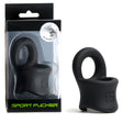 Sport Fucker Baller Ring - Black Liquid Silicone Cock Ring with Ball Stretcher - Naughty by Nature Adult Store
