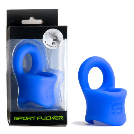 Sport Fucker Baller Ring - Blue Liquid Silicone Cock Ring with Ball Stretcher - Naughty by Nature Adult Store