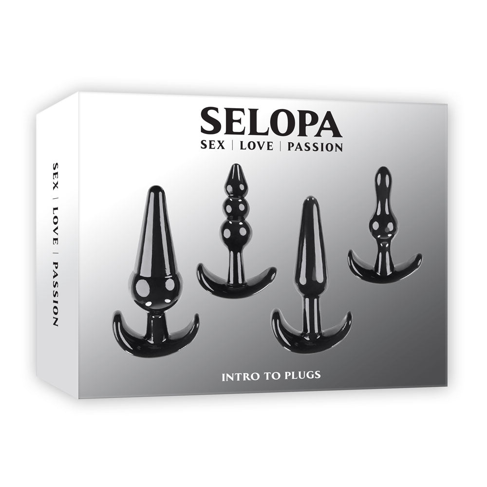 Selopa INTRO TO PLUGS - Black Butt Plugs - Set of 4 - Naughty by Nature Adult Store