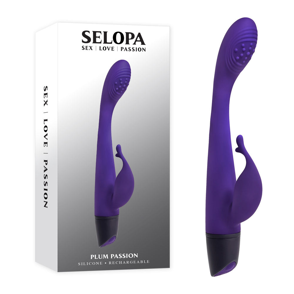 Selopa PLUM PASSION - Purple 18.3 cm USB Rechargeable Rabbit Vibrator - Naughty by Nature Adult Store